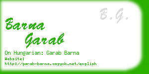 barna garab business card